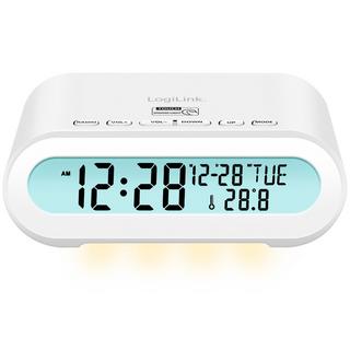 LogiLink  Radio-réveil Température/Humidité USB-C/Fonctionnement sur batterie Blanc 