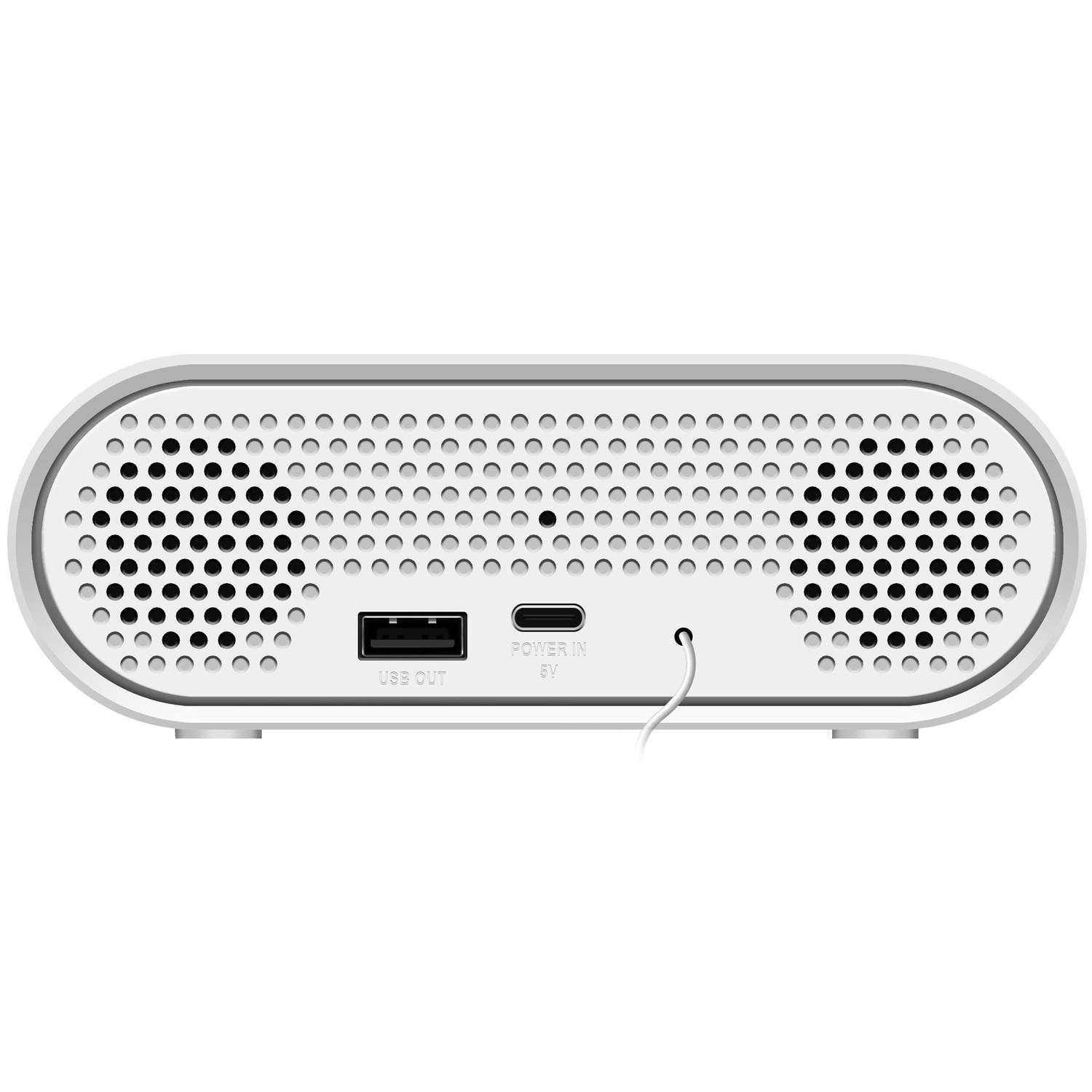 LogiLink  Radio-réveil Température/Humidité USB-C/Fonctionnement sur batterie Blanc 
