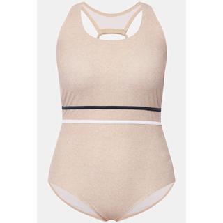 Ulla Popken Badeanzug Juteoptik Softcups Zierknoten  