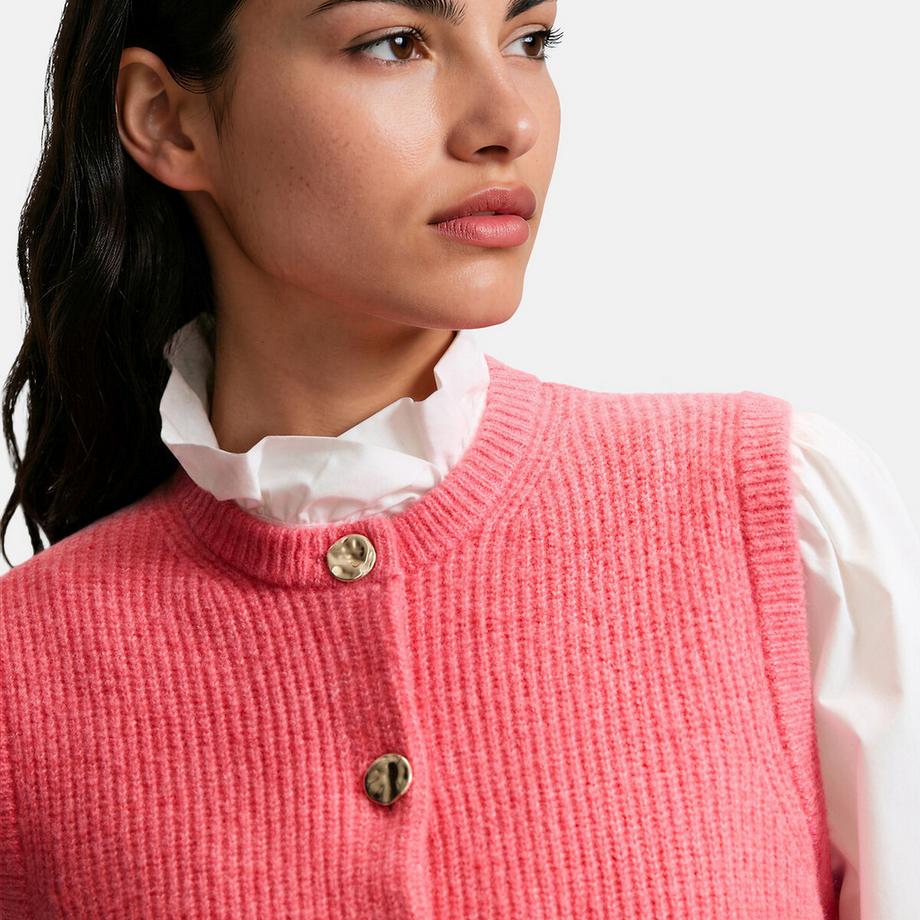La Redoute Collections Gilet sans manches en maille mousseuse  
