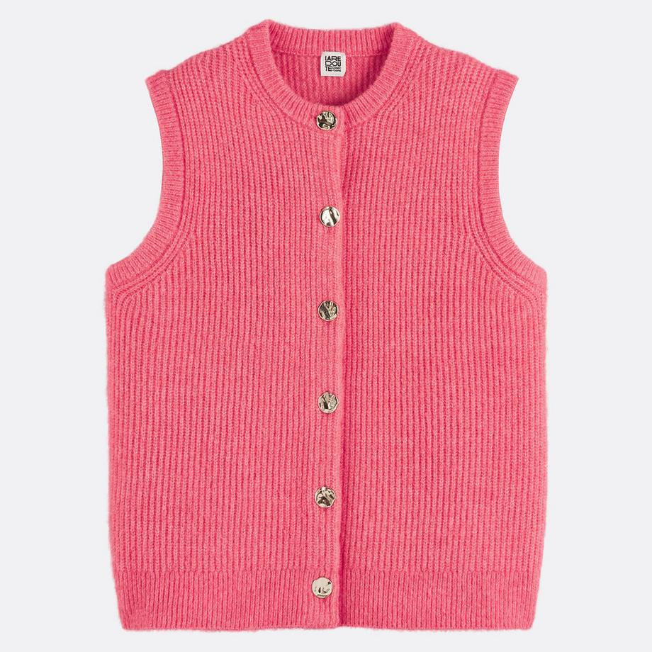 La Redoute Collections Gilet sans manches en maille mousseuse  