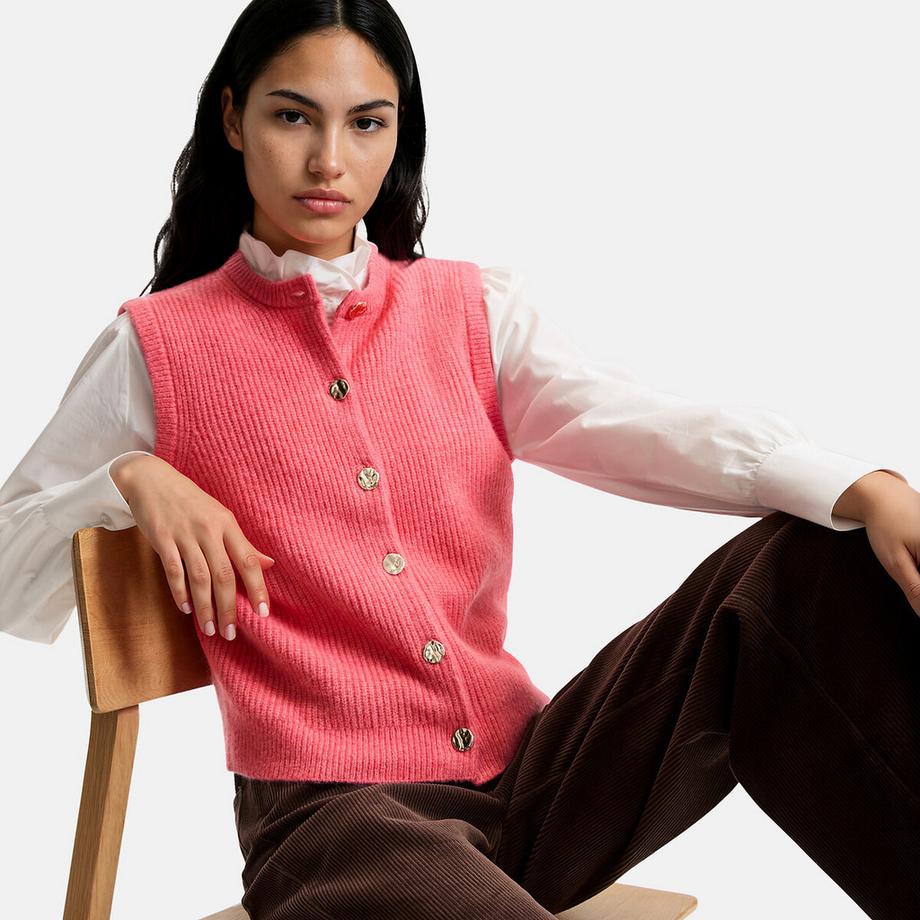Gilet sans manches en maille mousseuse