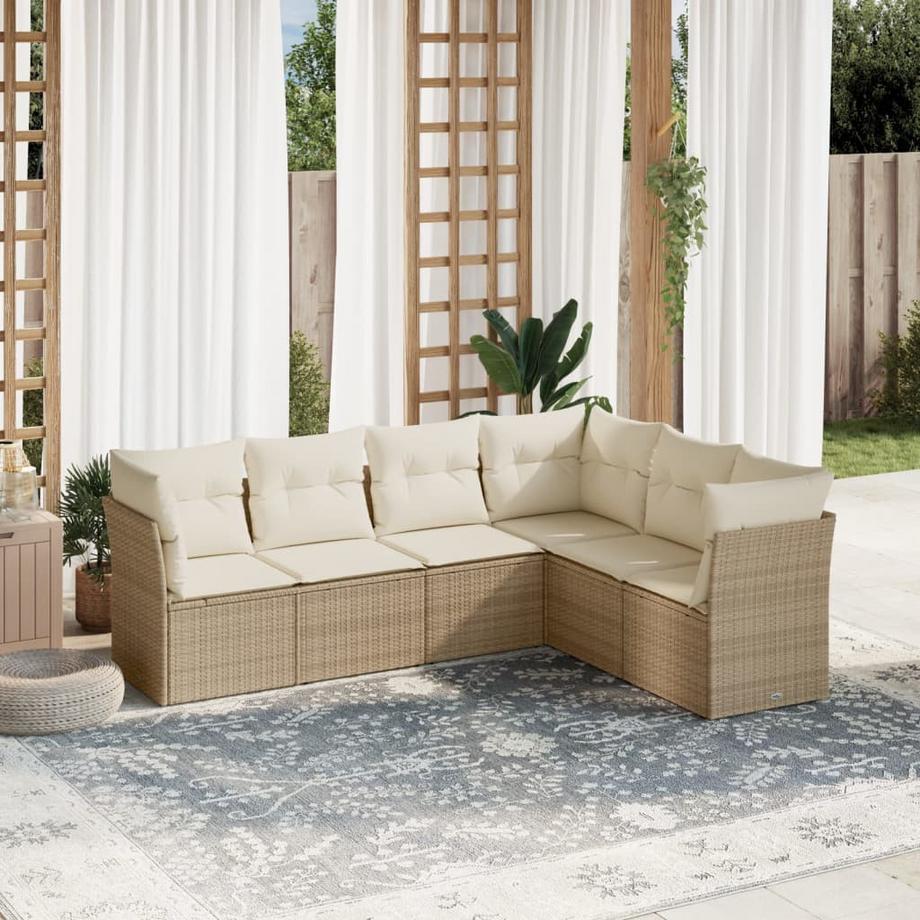 VidaXL set divano da giardino Polirattan  