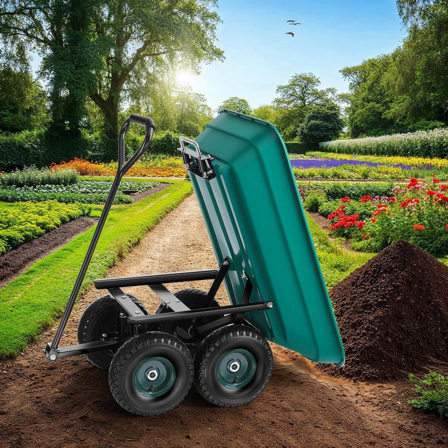 Tectake Gartenwagen Cubbi mit Kippfunktion Luftreifen  