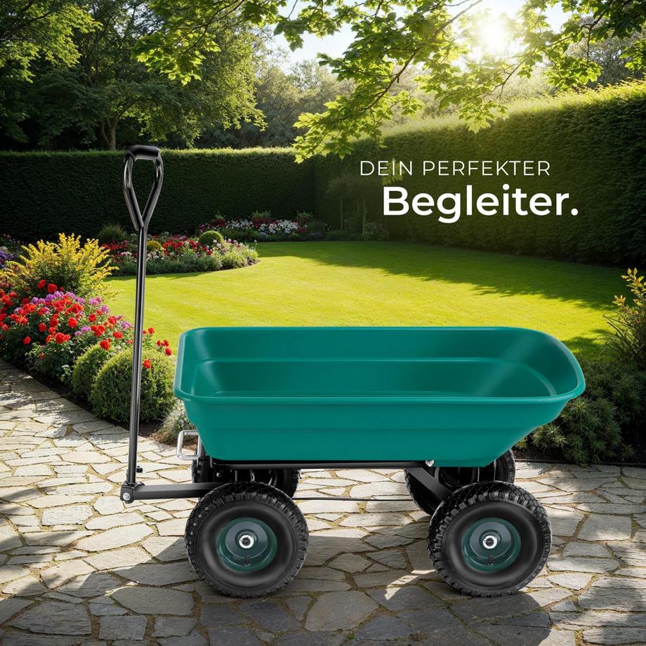 Tectake Gartenwagen Cubbi mit Kippfunktion Luftreifen  