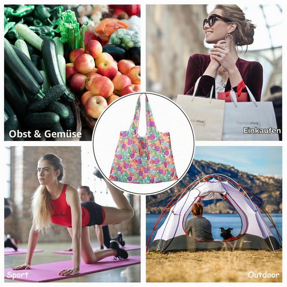 Only-bags.store Borsa della spesa pieghevole grande riutilizzabile  