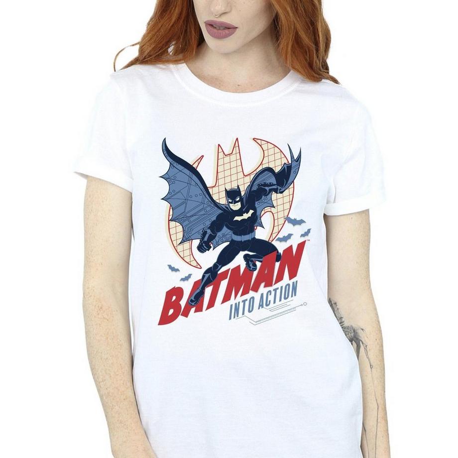 DC COMICS Batman Into Action T-Shirt Stampa Grafica  