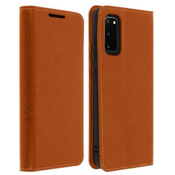 Cover Echtleder Galaxy S20 Hellbraun