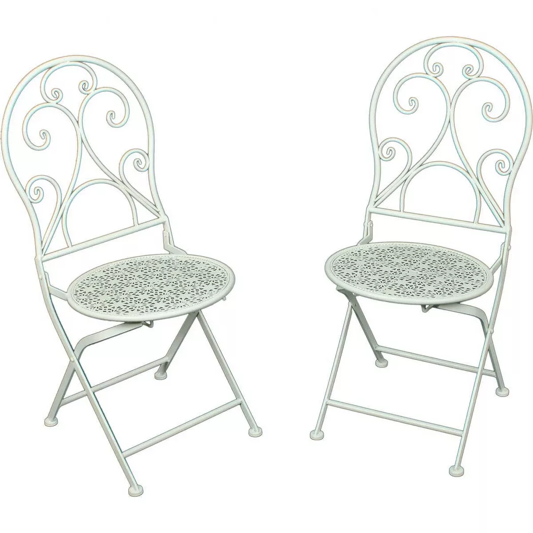 Garden Pleasure Gartenstuhlset 'Lascar' klappbar Aluminium weiß 2 Stück