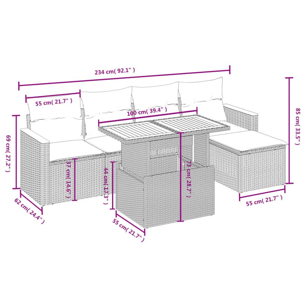 VidaXL Garten sofagarnitur poly-rattan  