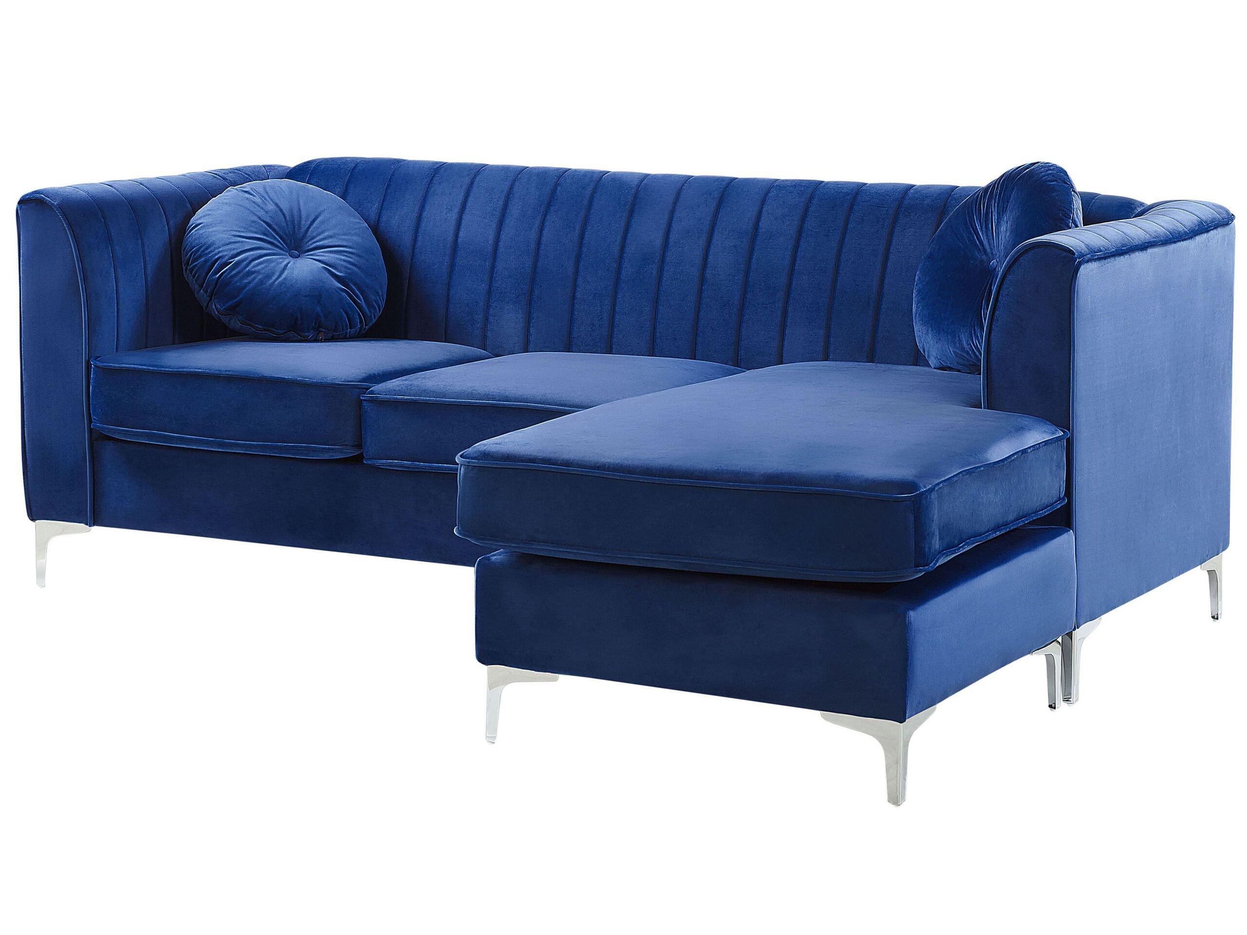 Beliani Ecksofa aus Samtstoff Modern TIMRA  