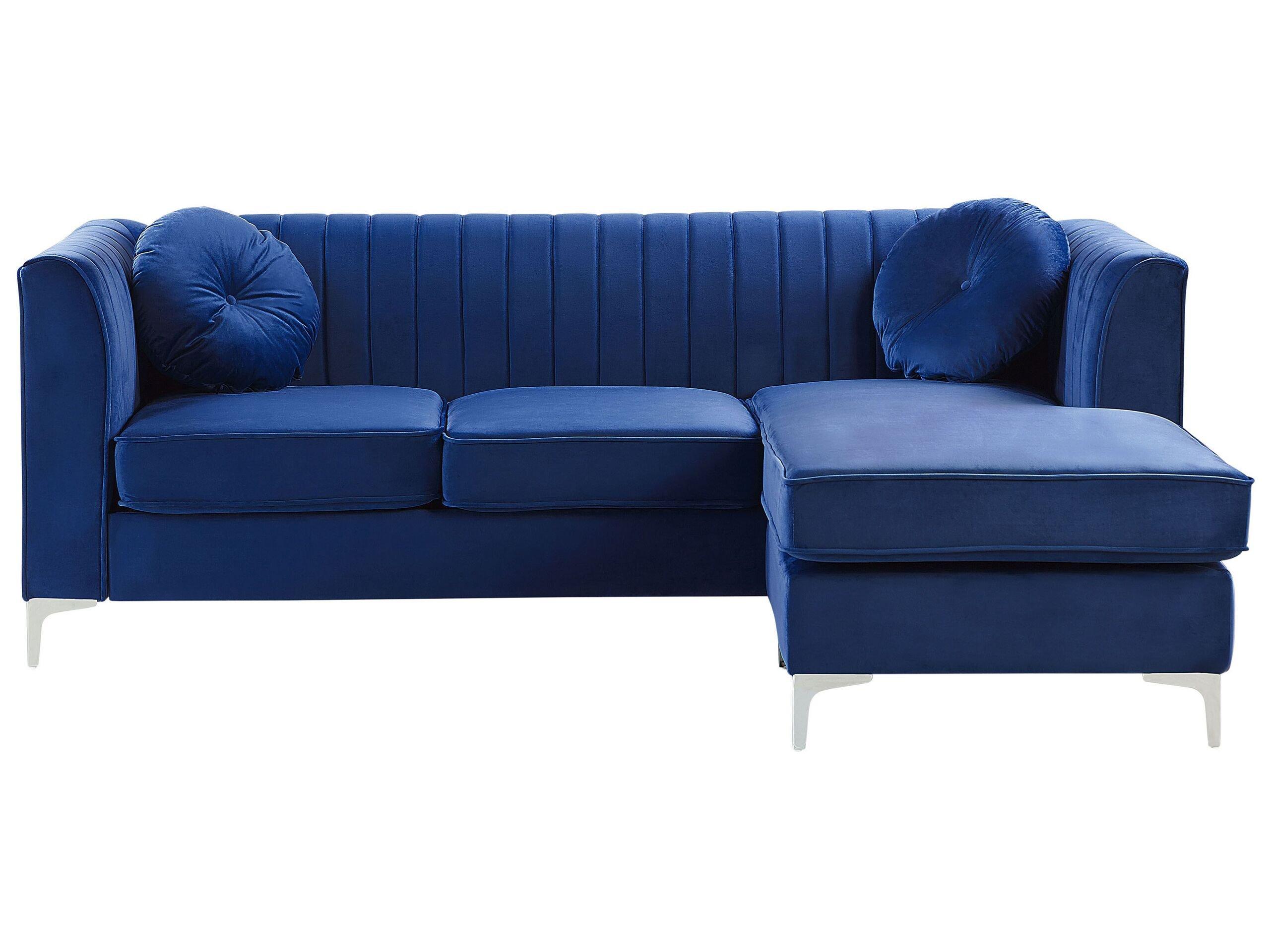 Beliani Ecksofa aus Samtstoff Modern TIMRA  