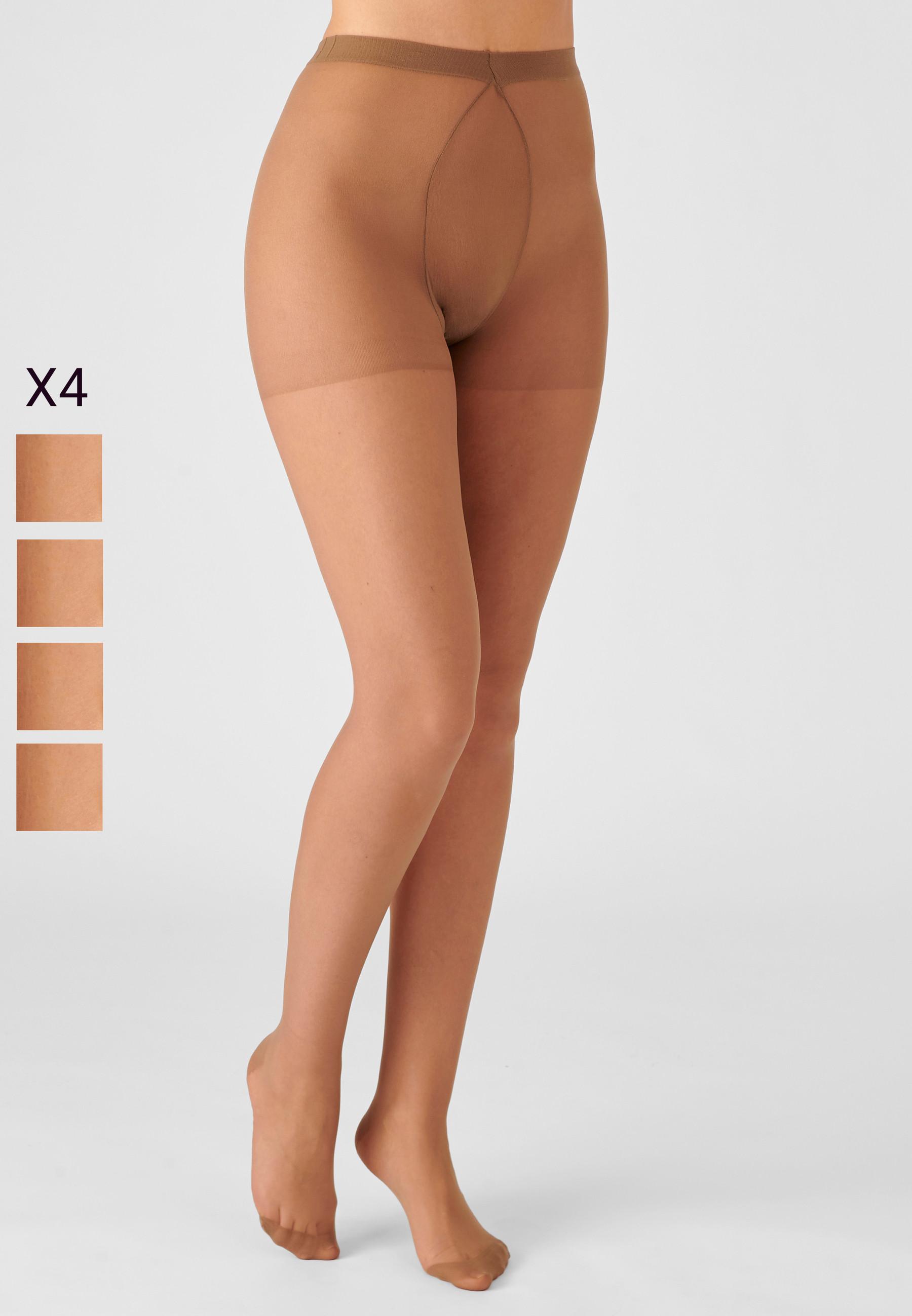 Damart  Lot de 4 collants mousse 20 deniers spécial hanches fortes. 