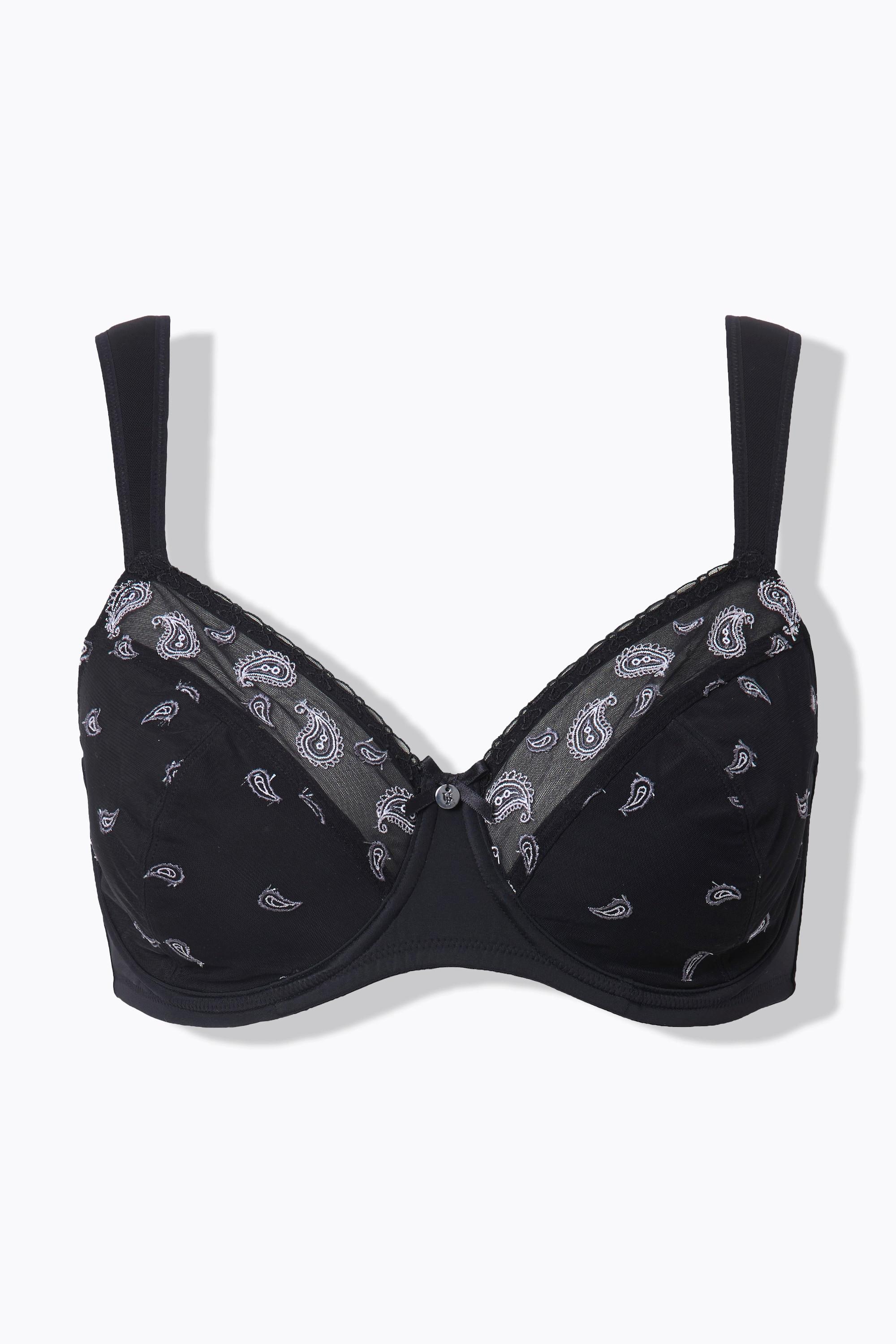 Ulla Popken  Soutien-gorge à armatures, imprimé cachemire - bonnet C-F 