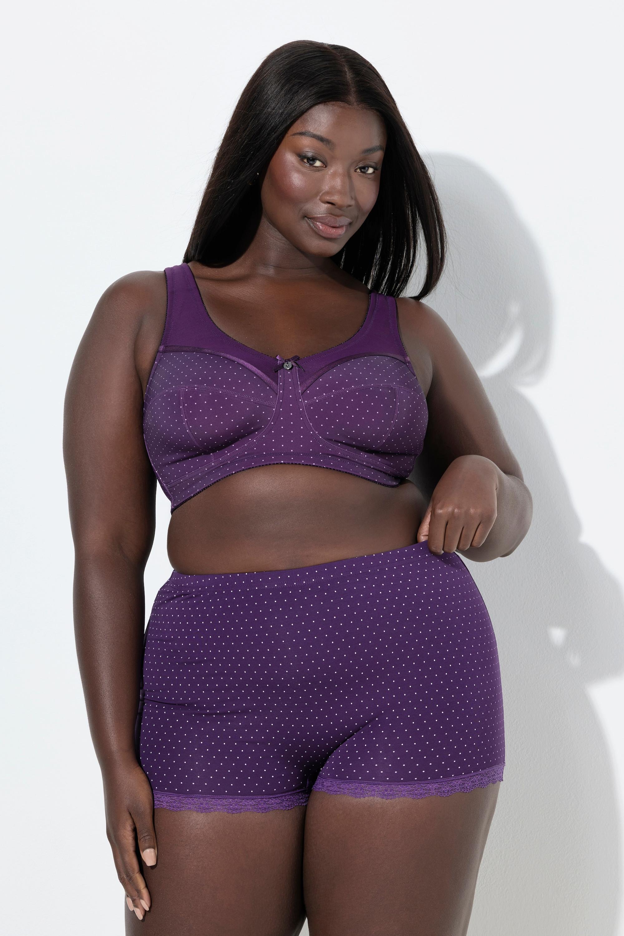 Ulla Popken Pantaloncini 3 Pack Pizzo Pois  