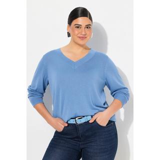 Ulla Popken  Pullover, V-Ausschnitt, Langarm, weicher Feinstrick 