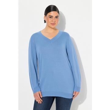 Pullover, V-Ausschnitt, Langarm, weicher Feinstrick