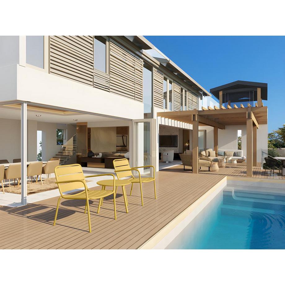 Vente-unique Garten-Beistelltisch - Metall - Senfgelb - MIRMANDE von MYLIA  