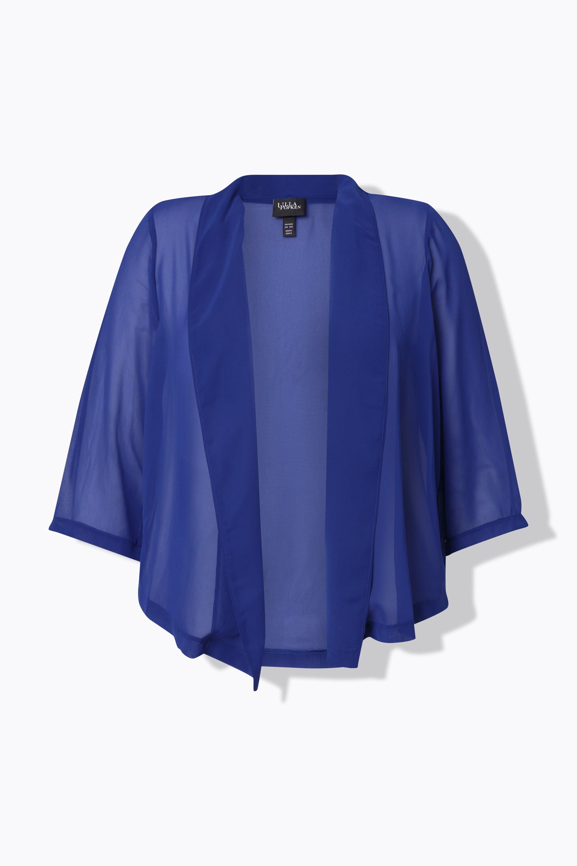 Ulla Popken Veste en mousseline oversize Col châle Manches 3/4  