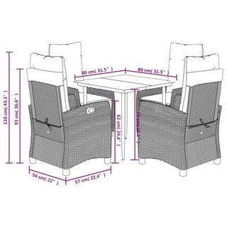 VidaXL set da pranzo da giardino Polirattan  