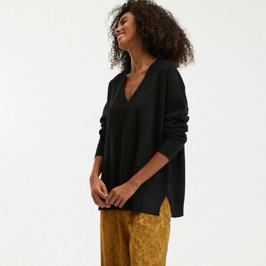 La Redoute Collections Pull en cachemire maille fine col V  