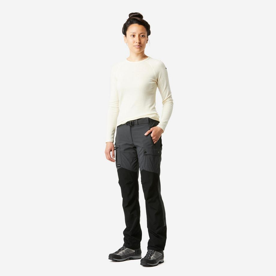 Pantaloni da trekking MT500 donna ibridi dritti sintetico
