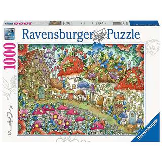 Ravensburger  Puzzle Niedliche Pilzhäuschen in der Blumenwiese (1000Teile) 