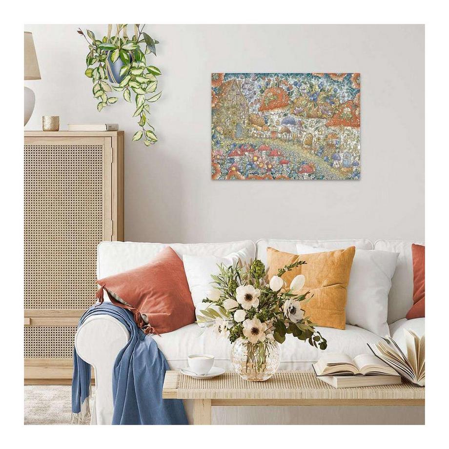 Ravensburger  Puzzle Niedliche Pilzhäuschen in der Blumenwiese (1000Teile) 