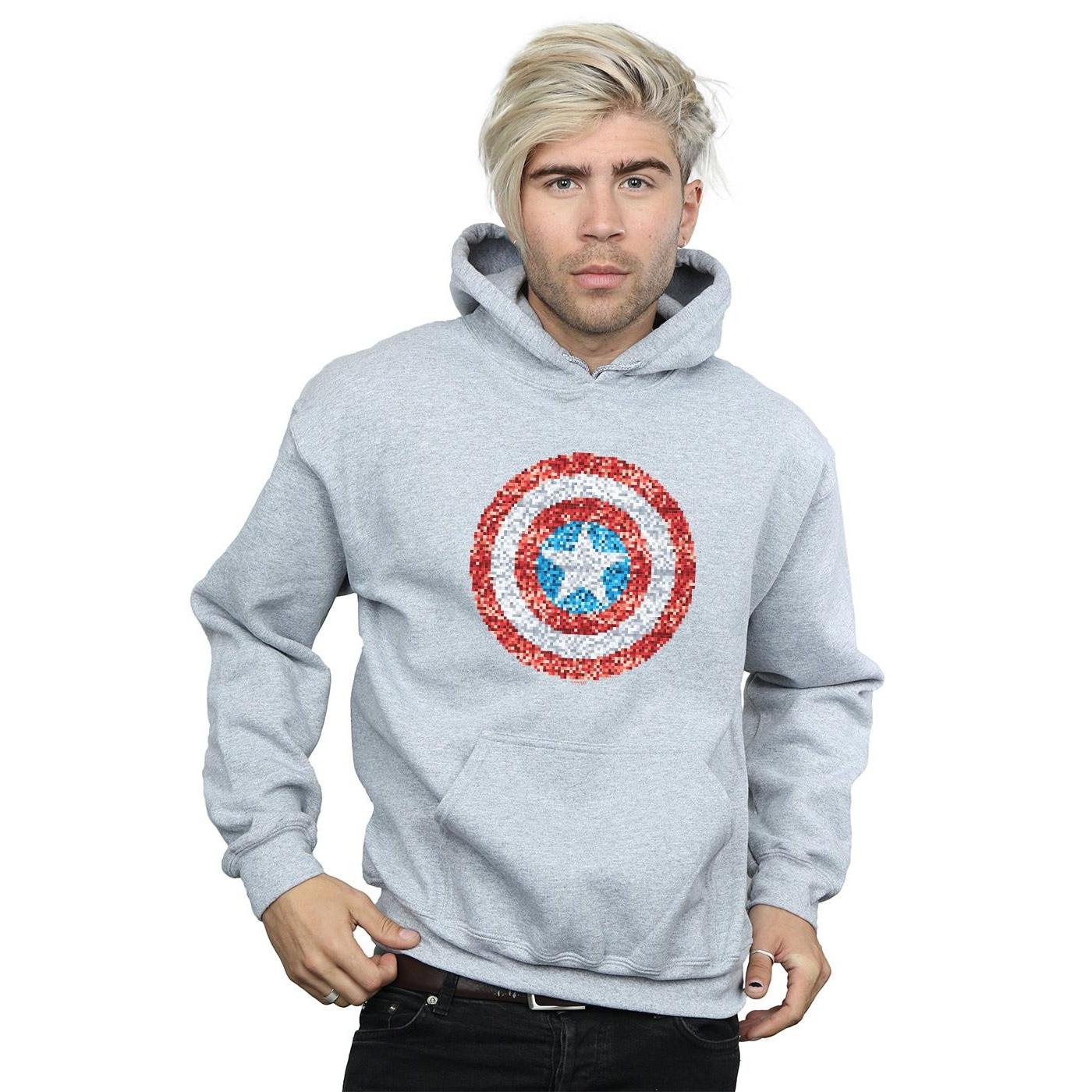 MARVEL Captain America Sweat à Capuche Bouclier Paillettes  