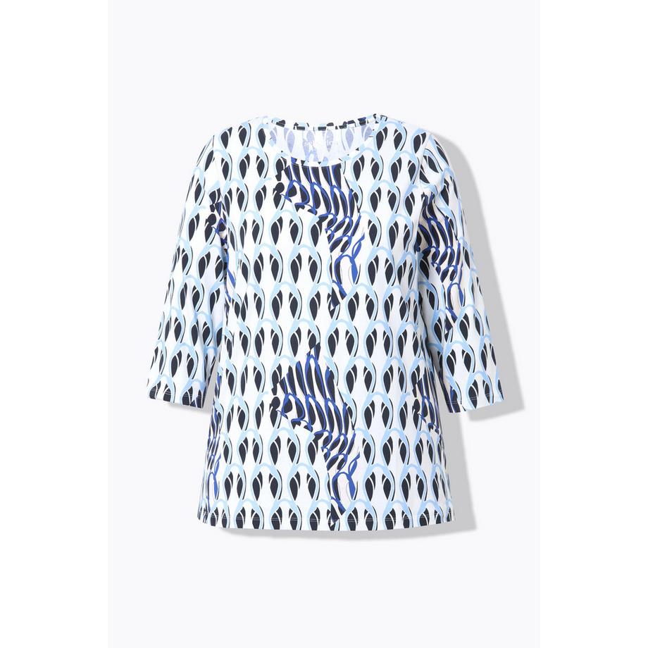 Ulla Popken A-Linie Rundhals 3/4-Arm Pima Cotton Shirt  