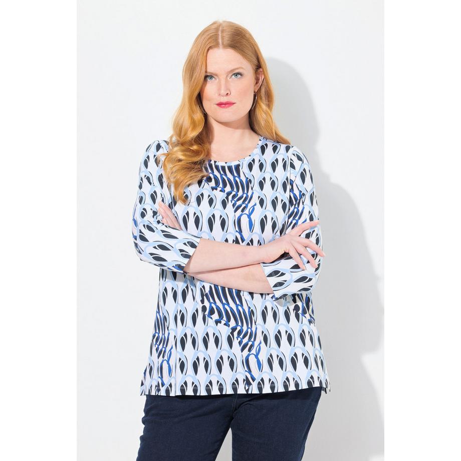 Ulla Popken A-Linie Rundhals 3/4-Arm Pima Cotton Shirt  