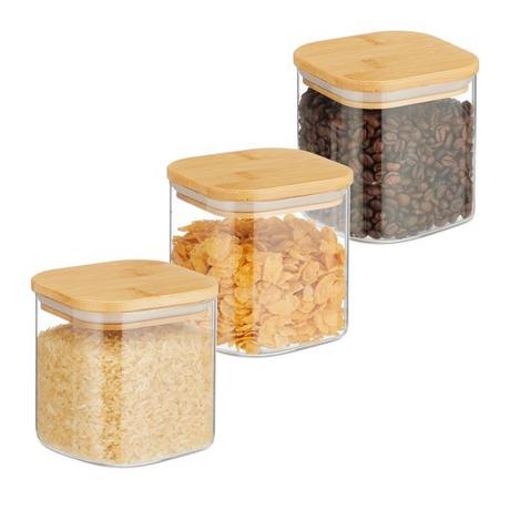 Northix Lot de 3 bocaux de conservation avec couvercles  