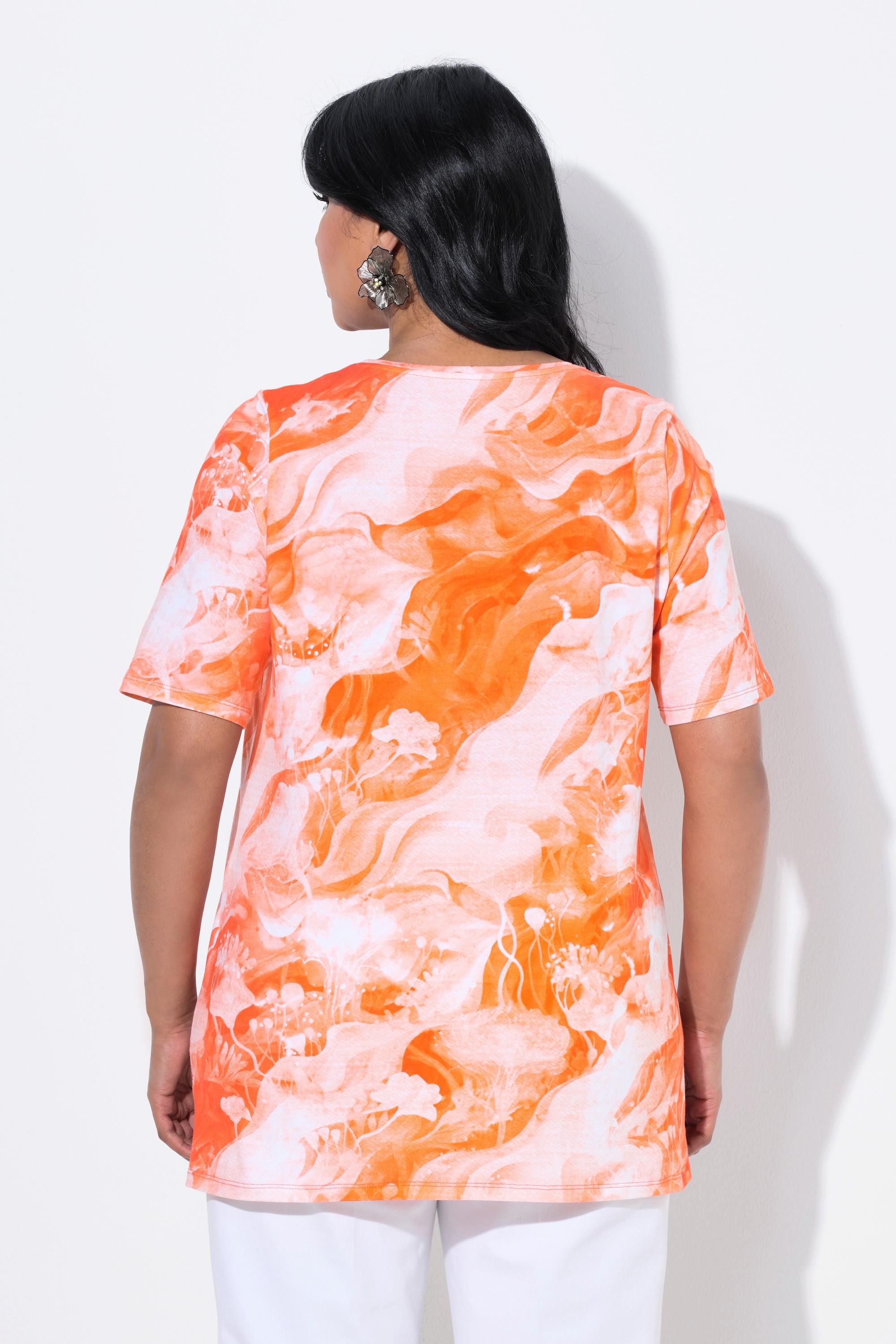 Ulla Popken T-shirt A-Line Col Rond Manches Courtes Coton Pima  