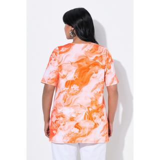 Ulla Popken T-shirt A-Line Col Rond Manches Courtes Coton Pima  