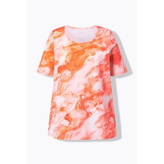Ulla Popken T-shirt A-Line Col Rond Manches Courtes Coton Pima  