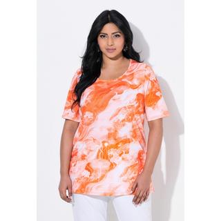 Ulla Popken T-shirt A-Line Col Rond Manches Courtes Coton Pima  