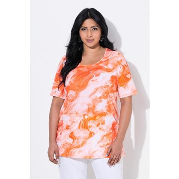 T-shirt en coton Pima, décolleté rond et manches courtes, coupe évasée