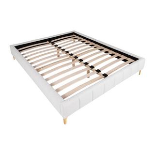 Ysmée Sommier déco tapissier 160 x 200 cm tissu bouclette et pieds dorés  - SHEN de YSMÉE  