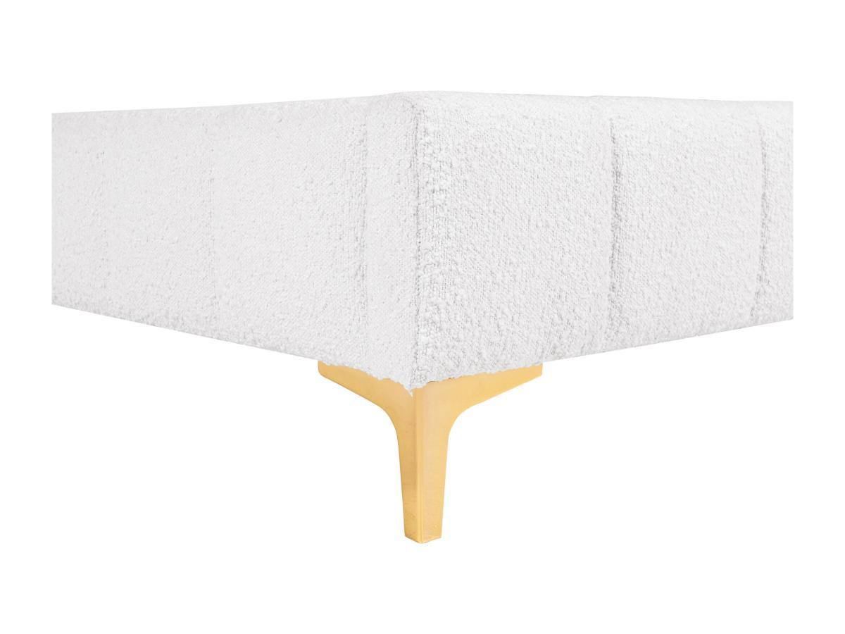 Ysmée Sommier déco tapissier 160 x 200 cm tissu bouclette et pieds dorés  - SHEN de YSMÉE  