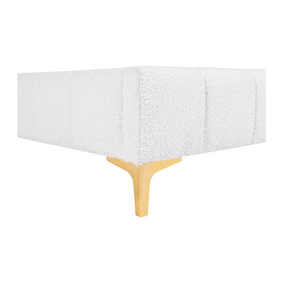 Ysmée Deko-Polster-Bettgestell - 160 x 200 cm - Bouclé-Stoff & goldfarbene Füßen - SHEN von YSMÉE  