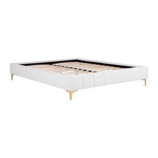 Ysmée Sommier déco tapissier 160 x 200 cm tissu bouclette et pieds dorés  - SHEN de YSMÉE  