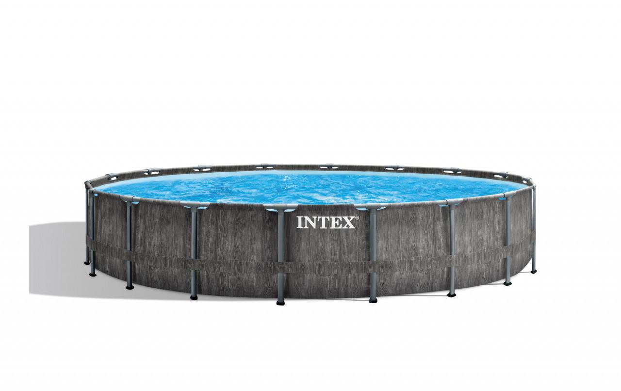 Intex  Intex Baltik Gerahmter Pool Rund Graphit 