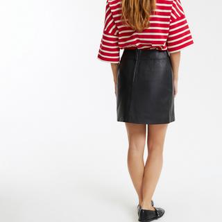 La Redoute Collections Mini-jupe droite en cuir de mouton  
