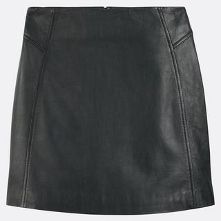 La Redoute Collections Mini-jupe droite en cuir de mouton  