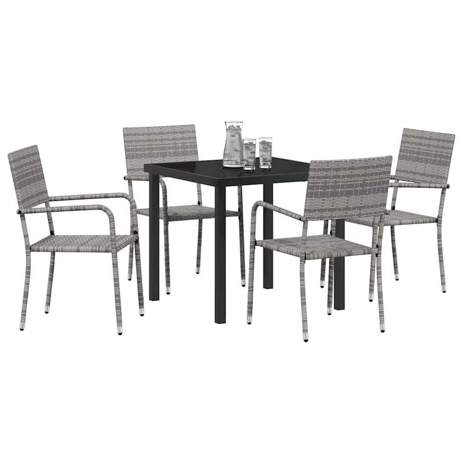 VidaXL Mobilier de jardin poly rattan  