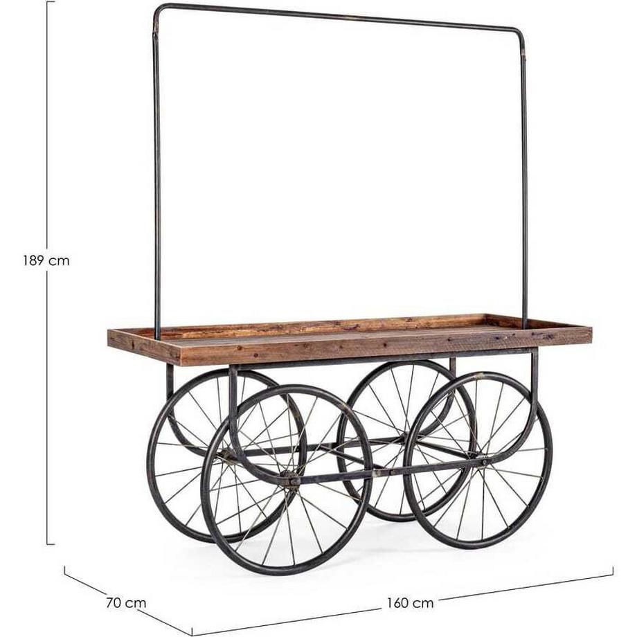 mutoni Austelltisch mit Rollen 160x70x189  