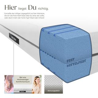 Tectake Matratze Sky verschiedene Größen Komfortschaum mit 2 Härtegraden (H2 & H3)  