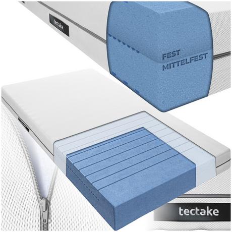 Tectake Matratze Sky verschiedene Größen Komfortschaum mit 2 Härtegraden (H2 & H3)  