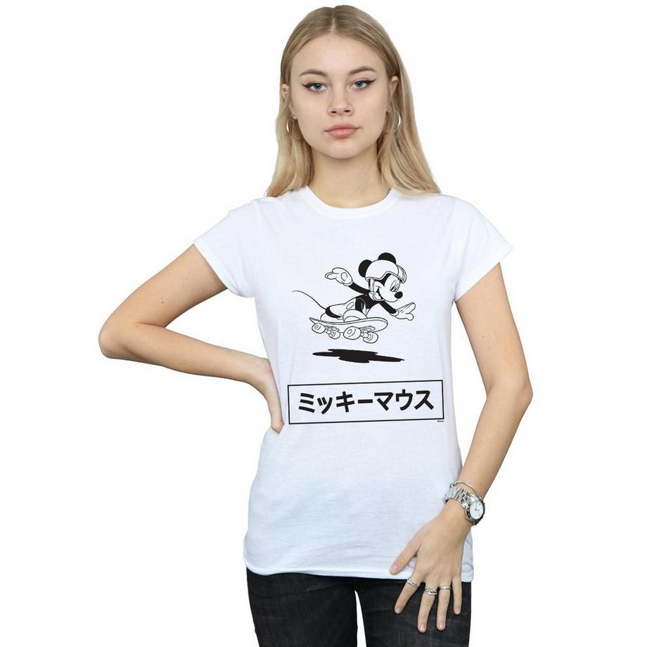 Disney Mickey Mouse Skater T-Shirt Testo Giapponese  