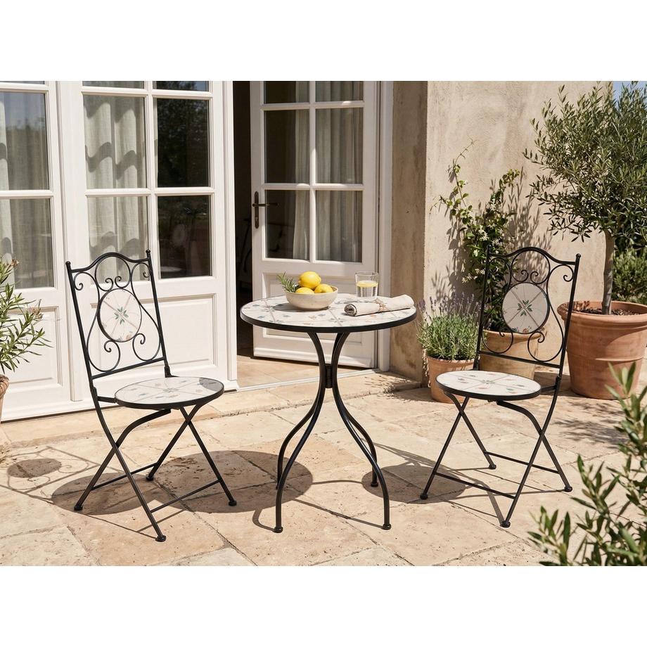 Beliani Bistro Set aus Eisen Rustikal CARONA  